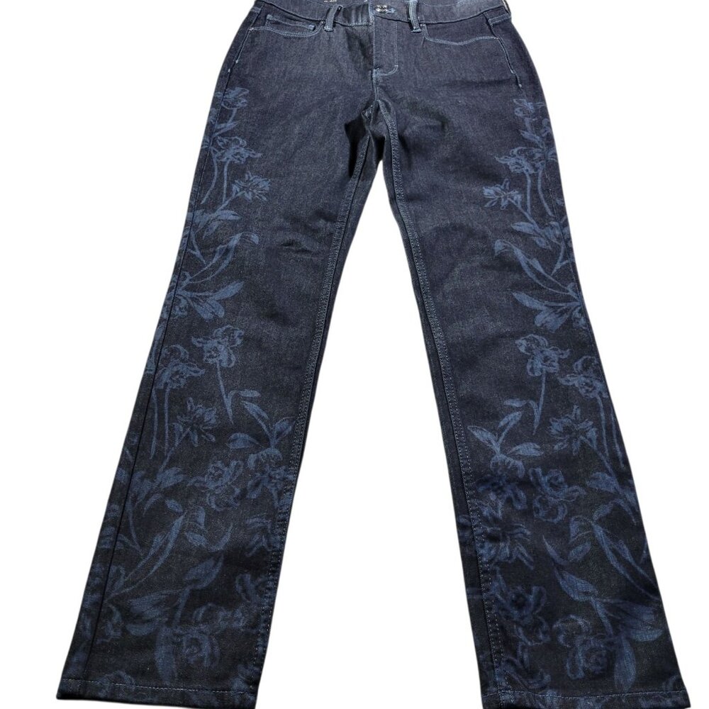 White House Black Market Jeans Womens 2S Dark Wash Slim Sculpt Floral